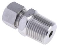 286-793 RS PRO 1/2 BSPT Compression Fitting for Use with Thermocouple or PRT Probe, 6mm Probe, RoHS Compliant Standard