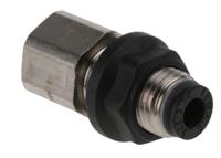 3136-04-10 Legris LF3000 Series Bulkhead Threaded-to-Tube Adaptor, G 1/8 Female to Push In 4 mm, Threaded-to-Tube Connection Style