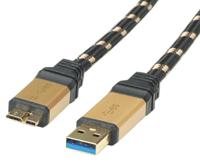 11028878-10 Roline USB 3.0, Male USB A to Male Micro USB B, 800mm