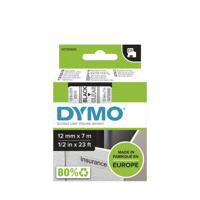 s0720500 Dymo Black on Clear Label Printer Tape, 7 m Length, 12 mm Width