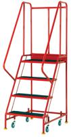 909-7078 RS PRO 4 Tread Steel Steps 0.915m Platform Height, Red