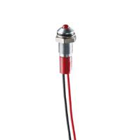 249-4344 RS PRO Red Panel Mount Indicator, 24V dc, 8mm Mounting Hole Size, Lead Wires Termination, IP67