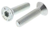 483-9903 RS PRO Bright Zinc Plated Steel Hex Socket Countersunk Screw, DIN 7991, M6 x 25mm