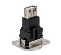 907-5637 RS PRO Straight, Panel Mount, Socket- Dual Port Type A 2.0 USB Connector