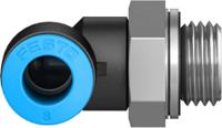qsl-g14-8 Festo QS Series Elbow Threaded Adaptor, G 1/4 Male to Push In 8 mm, Threaded-to-Tube Connection Style, 186120