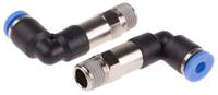 916-0763 RS PRO Elbow Threaded Adaptor, R 1/8 Male to Push In 4 mm, Threaded-to-Tube Connection Style