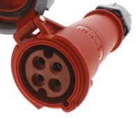 3897 MENNEKES, PowerTOP IP67 Red Cable Mount 4P Industrial Power Socket, Rated At 32A, 400 V