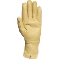 cbhv2-t10 Delta Plus CBHV2 Beige Leather Work Gloves, Size 10, Uncoated Coating
