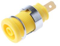 972355103 Hirschmann Test & Measurement Yellow Female Banana Socket, 4 mm Connector, Tab Termination, 25A, 1000V ac/dc, Gold
