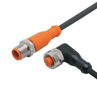 evc099 ifm electronic Male 1 way M12 to Female 1 way M12 Actuator/Sensor Cable, 7 m
