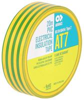 at7 Advance Tapes AT7 Green, Yellow PVC Electrical Tape, 19mm x 20m