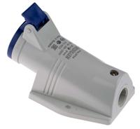 5131653 Scame IP44 Blue Wall Mount 2P + E Right Angle Industrial Power Socket, Rated At 16A, 230 V
