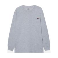 dk0wl450hg01 Dickies Charcoal Cotton Long Sleeve T-Shirt, UK- L, EUR- L