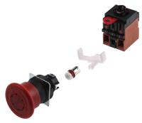 a22el-m-24a-02 Omron A22E Series Twist Release Illuminated Emergency Stop Push Button, Panel Mount, 2NC, IP65