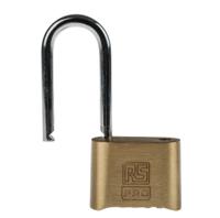 781-6026 RS PRO Combination Brass, Steel Padlock, 7mm Shackle, 53mm Body