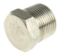 222-6614 RS PRO Stainless Steel Pipe Fitting Hexagon Plug, Male NPT 3/4in