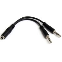 muyhsfmm StarTech.com Female 3.5mm Stereo Jack to Male 3.5mm Stereo Jack x 2 Aux Cable, Black, 130mm MUYHSFMM
