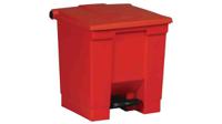 fg614300red Rubbermaid Commercial Products Legacy Step-On 30L Red Pedal Plastic Waste Bin