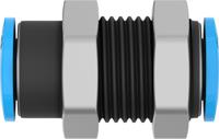 qsms-6 Festo QSMS Series Bulkhead Tube-to-Tube Adaptor, Push In 6 mm to Push In 6 mm, Tube-to-Tube Connection Style, 153377