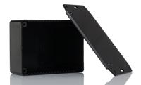 1591ssflbk Hammond 1591 Series Black ABS Enclosure, IP54, Flanged, Black Lid, 110.1 x 82.2 x 40mm