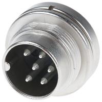 0903230006 binder 6 Pole Miniature Din Plug, 5A, 250 V, Male, Panel Mount
