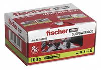 555006 Fischer Fixings Nylon Screw Anchor 30mm, 6mm Fixing Hole