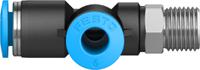 qstl-18-6 Festo QSTL Series T Fitting, R 1/8 Male to 6 mm, Threaded-to-Tube Connection Style, 153118