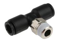 3108-06-10 Legris LF3000 Series Tee Threaded Adaptor, Push In 6 mm to Push In 6 mm, Threaded-to-Tube Connection Style