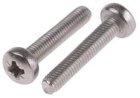 190-462 RS PRO Pozi M3 Pan A4 316 Stainless Steel Machine Screws DIN 7985 x 16.0mm