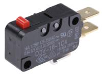 d3v-16-1c4 Omron Pin Plunger Micro Switch, Tab Terminal, 16 A @ 250 V ac, SPDT, IP40