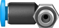 qsml-m5-4 Festo QS Series Elbow Threaded Adaptor, M5 Male to Push In 4 mm, Threaded-to-Tube Connection Style, 153333