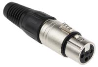 458-024 RS PRO Cable Mount XLR Connector, Female, 250 V ac, 3 Way, Silver Plating