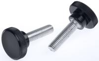 702-7554 RS PRO Black Knurled Clamping Knob, M8, Threaded Stud