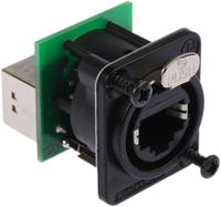 rsne8fdp-b Neutrik EtherCon Series 2-Port RJ45 Female Adapter, Cat5e, Unshielded