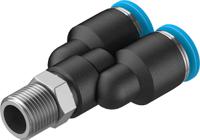 qsy-18-6 Festo QSY Series Y Fitting, Push In 6 mm to Push In 6 mm, Threaded-to-Tube Connection Style, 153139