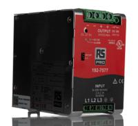 192-7577 RS PRO Switched Mode DIN Rail Power Supply, 340 → 550 V ac / 520 → 725V dc ac, dc Input, 23 → 28V