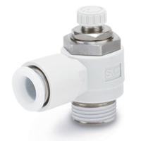 as1201f-m5-02 SMC AS1201F Series Threaded, Tube Flow Controller, M5 Inlet Port, M5 x 0.8mm Tube Inlet Port x M2 Outlet Port x 8mm
