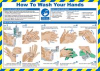 901-1377 How to Wash Your Hands Guidance Safety Poster, Semi Rigid Laminate, English, 420 mm, 590mm