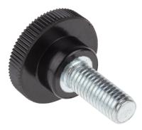 702-7550 RS PRO Black Knurled Clamping Knob, M8, Threaded Stud