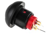 dpwl-1cgkr KNITTER-SWITCH Illuminated Miniature Push Button Switch, Momentary, Panel Mount, 12.9mm Cutout, SPST, Red LED, IP67
