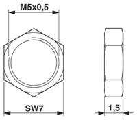 1535901 Phoenix Contact Flat Nut for use with Flush Type Connector