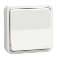 mur39037 Schneider Electric White Rocker Light Switch, 2 Way, 1 Gang, Mureva Styl