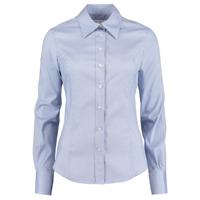 kk702-lbl-10 Blouse Long Sleeve Light Blue Pinpoint O
