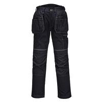 t602zbr32 Portwest T602 Unisex's Black, Grey Cotton, Polyester Waist Size 32 in W