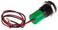 722-7441 RS PRO Green Panel Mount Indicator, 24V dc, 14mm Mounting Hole Size, Lead Wires Termination, IP67