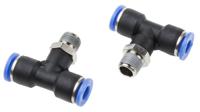 916-0808 RS PRO Tee Threaded Adaptor, Push In 6 mm to Push In 6 mm, Threaded-to-Tube Connection Style