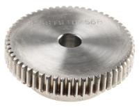 521-6799 RS PRO Stainless Steel 56 Teeth Spur Gear, 1 Module, 10mm Bore Diam, 56mm Pitch Diam, 40mm Hub Diam