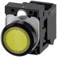 3su1102-0ab30-3ba0 Siemens SIRIUS ACT 3SU11 Series Illuminated Push Button Complete Unit, 22mm Cutout, SPST, IP66, IP67, IP69(IP69K)