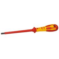 t49144-055 CK Slotted Insulated Screwdriver, 5.5 mm Tip, 125 mm Blade, VDE/1000V, 245 mm Overall