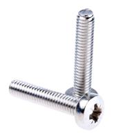 190-529 RS PRO Pozi M4 Pan A4 316 Stainless Steel Machine Screws DIN 7985 x 20.0mm